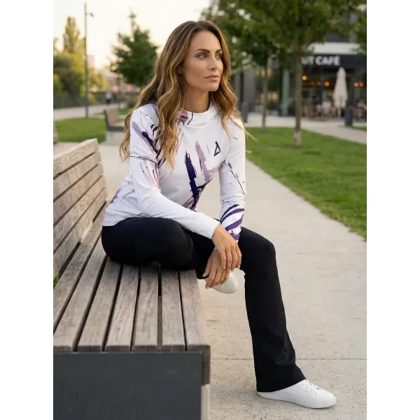  Premium cu hanorac funcțional pentru femei ALTISPORT VOJ/ALW074MI01 ALB-VIOLETĂ 