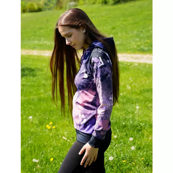  Premium cu hanorac funcțional pentru femei ALTISPORT VOJ/ALW055MI01 NEGRU -VIOLET 