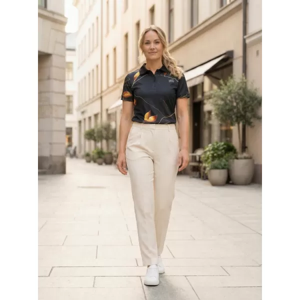  Tricou funcțional pentru femei cu guler premium ALTISPORT VOJ/ALW097TR05 FRUNZE DE AUR 