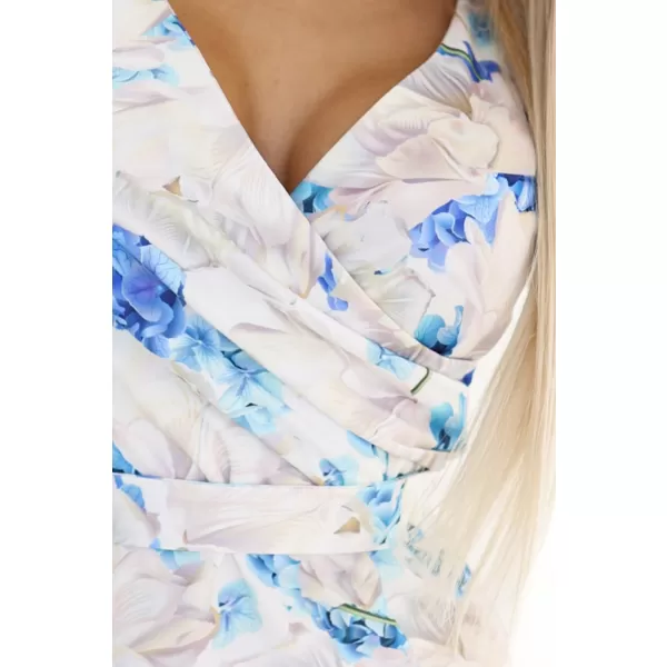  Rochie NUMOCO NINA 479-8 MODEL DE FLORI ALBASTRE 