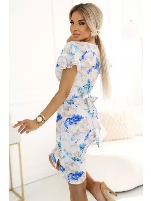 Rochie NUMOCO NINA 479-8 MODEL DE FLORI ALBASTRE