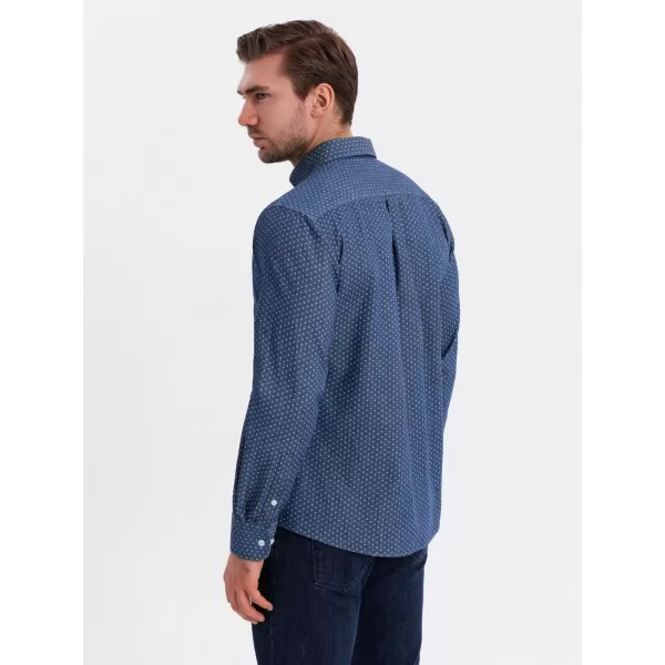  Cămaşă OMBRE OM-SHDS-0179 ALBASTRU 
