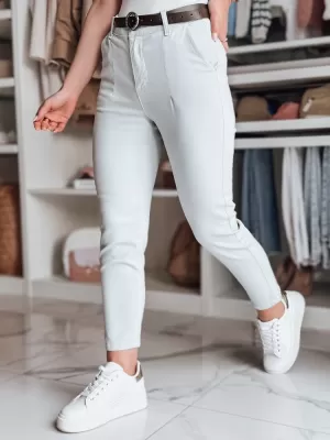 Pantalonii pentru doamne DSTREET TAIRONIK UY2538 GRI DESCHIS