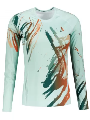 Tricou funcțional pentru femei cu mâneci lungi premium ALTISPORT VOJ/ALW074TR03 VERDE/PORTOCALIU