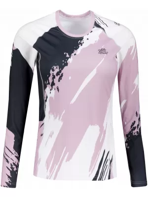 Tricou funcțional pentru femei cu mâneci lungi premium ALTISPORT VOJ/ALW081TR03 NEGRU-ROZ