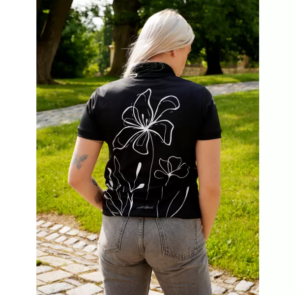  Tricou funcțional pentru femei cu guler premium ALTISPORT VOJ/ALW075TR05 NEGRU 