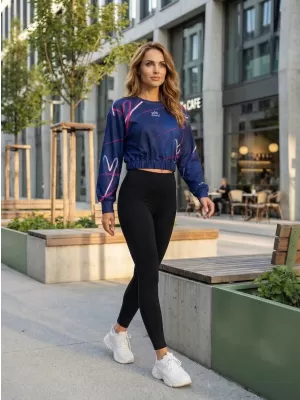 Premium cu hanorac decupat funcțional pentru femei ALTISPORT VOJ/ALW082MI08 ALBASTRU ÎNCHIS