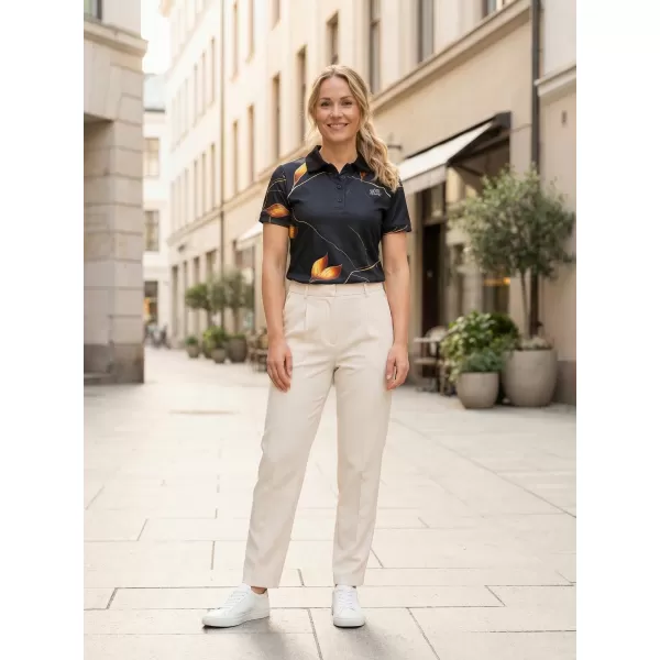  Tricou funcțional pentru femei cu guler premium ALTISPORT VOJ/ALW097TR05 FRUNZE DE AUR 