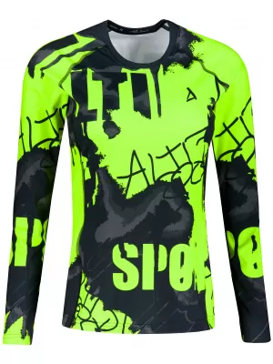 Tricou funcțional pentru femei cu mâneci lungi premium ALTISPORT VOJ/ALW076TR03 NEGRU/FLUO YELLOW