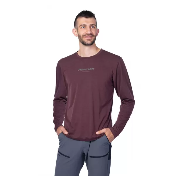  Tricou pentru bărbați cu mânecă lungă HANNAH BINE L/S MAHON ROȘU 
