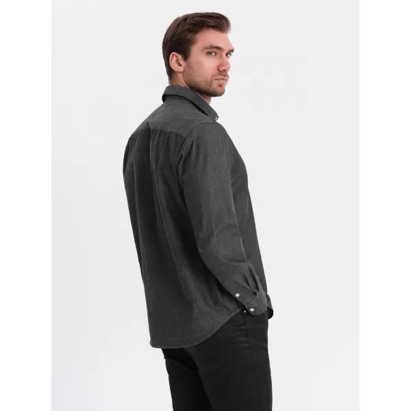  Cămaşă OMBRE OM-SHDS-0181 NEGRU 