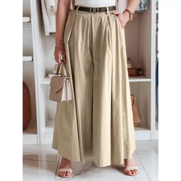  Pantalonii pentru doamne DSTREET FLOWES UY2592 BEJ 