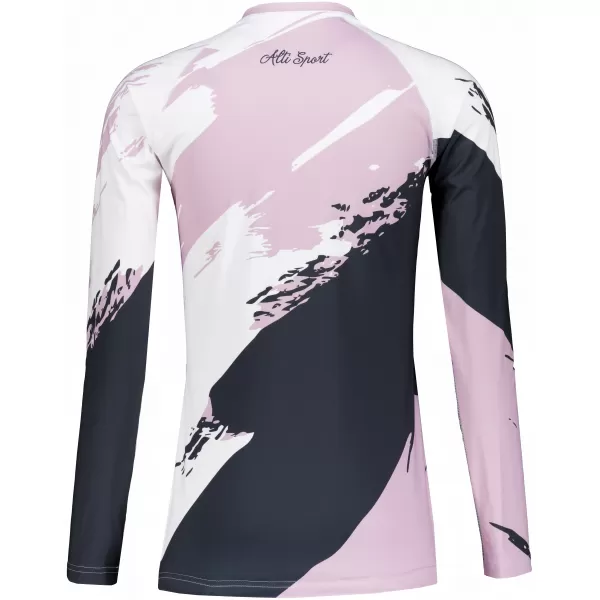  Tricou funcțional pentru femei cu mâneci lungi premium ALTISPORT VOJ/ALW081TR03 NEGRU-ROZ 