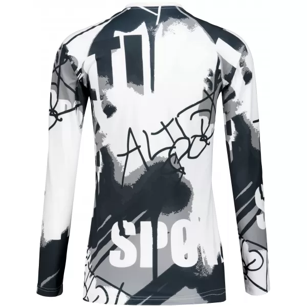 Tricou funcțional pentru femei cu mâneci lungi premium ALTISPORT VOJ/ALW076TR03 ALB -ȘI -BLACK 