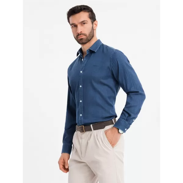  Cămaşă OMBRE OM-SHDS-0180 ALBASTRU ÎNCHIS 
