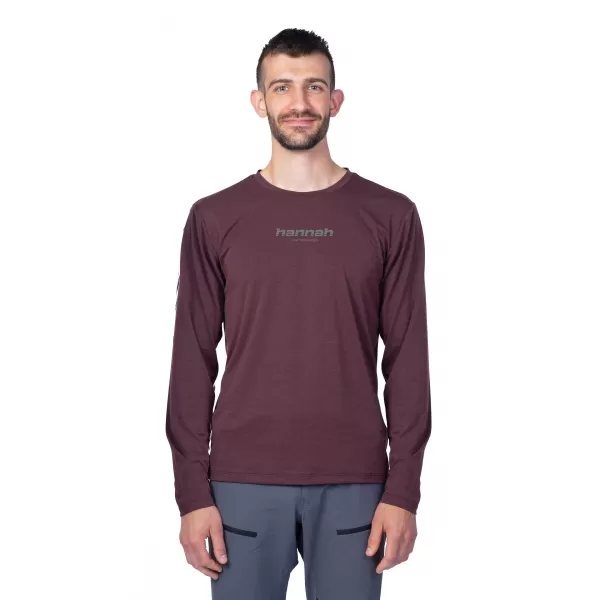  Tricou pentru bărbați cu mânecă lungă HANNAH BINE L/S MAHON ROȘU 
