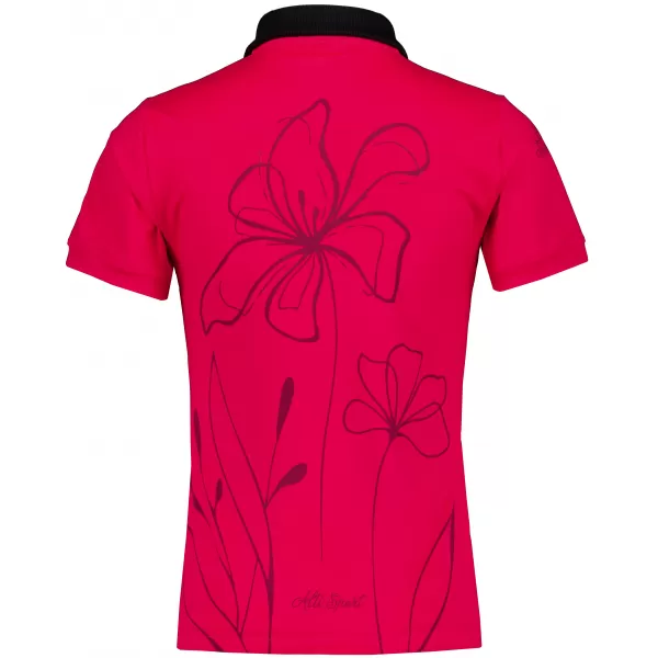  Tricou funcțional pentru femei cu guler premium ALTISPORT VOJ/ALW075TR05 ROȘU STRĂLUCITOR 