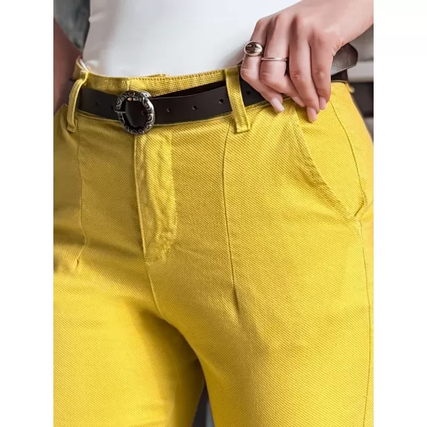  Pantalonii pentru doamne DSTREET TAIRONIK UY2539 CHIHLIMBAR 
