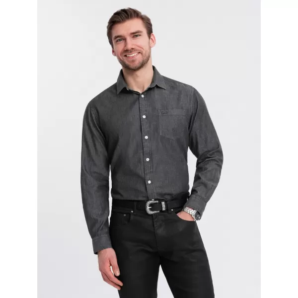  Cămaşă OMBRE OM-SHDS-0181 NEGRU 