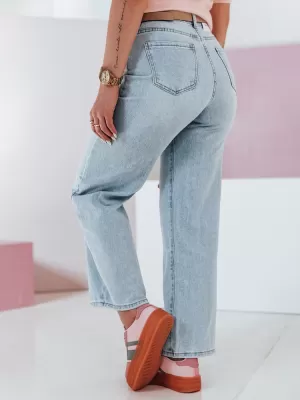 Pantalonii pentru doamne DSTREET FLOWLESS UY2682 ALBASTRU