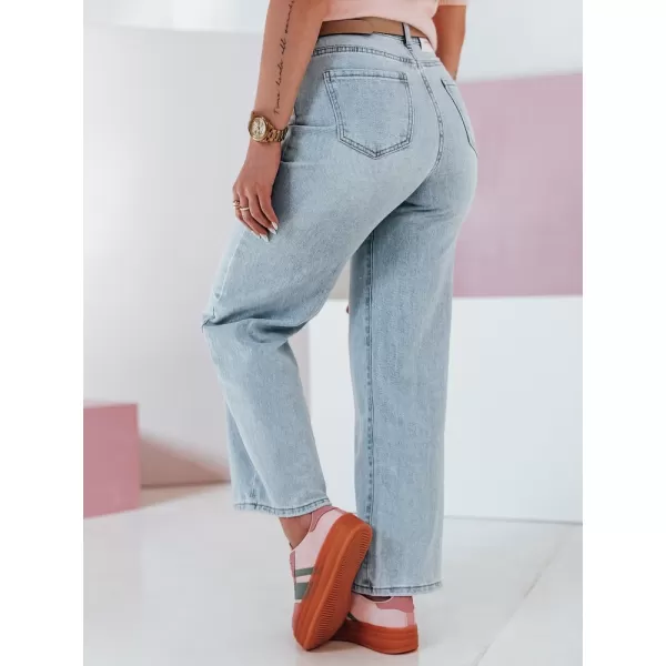  Pantalonii pentru doamne DSTREET FLOWLESS UY2682 ALBASTRU 
