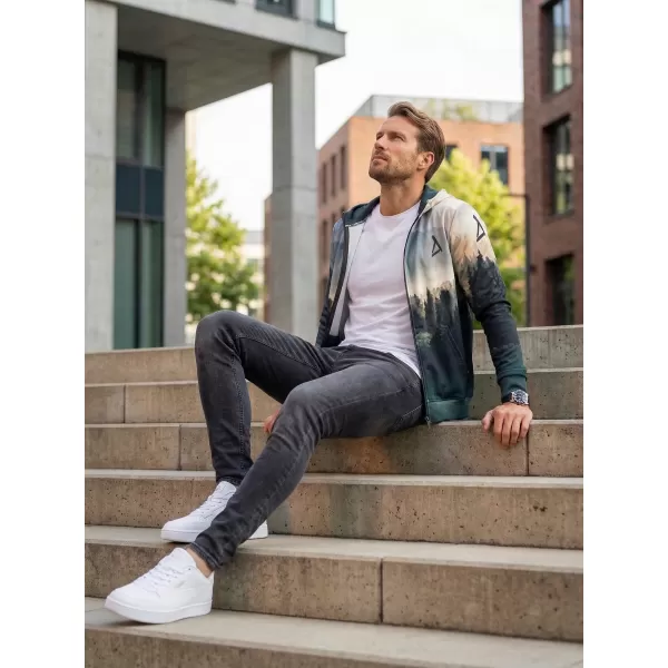  Panouri funcționale pentru bărbați pe Zip Premium ALTISPORT VOJ/ALM030MI02 PĂDURE/VERDE 