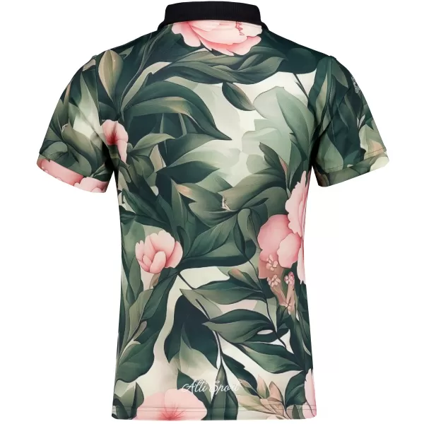  Tricou funcțional pentru femei cu guler premium ALTISPORT VOJ/ALW097TR05 FLORI ROZ 