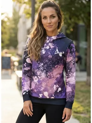 Premium cu hanorac funcțional pentru femei ALTISPORT VOJ/ALW055MI01 NEGRU -VIOLET