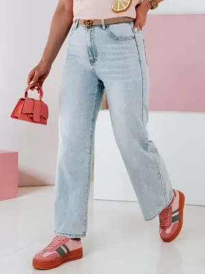 Pantalonii pentru doamne DSTREET FLOWLESS UY2682 ALBASTRU
