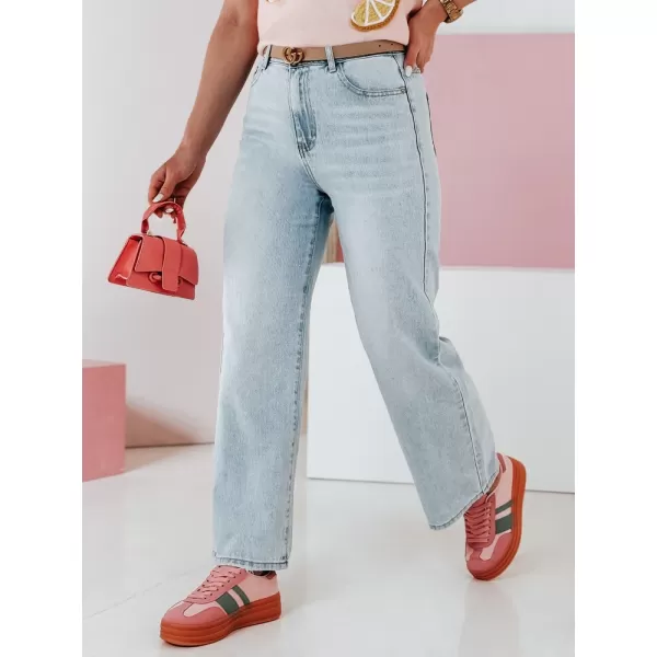  Pantalonii pentru doamne DSTREET FLOWLESS UY2682 ALBASTRU 