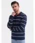 Mens t -thirt cu guler OMBRE OM-POLS-0146 ALBASTRU BLEUMARIN ȘI ALB