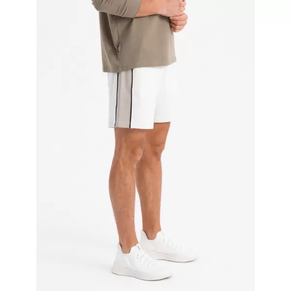  Pantaloni scurți pentru bărbați OMBRE OM-SRSK-0182 ALB RUPT 