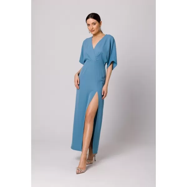  Rochie MAKOVER K163 ALBASTRU CERUL 