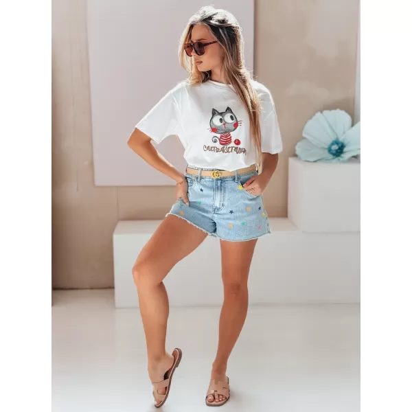  Pantaloni scurți pentru doamne DSTREET STARSHINE SY0463 ALBASTRU 