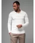 Mens t -thirt cu guler OMBRE OM-POLS-0146 ALB ȘI BEJ