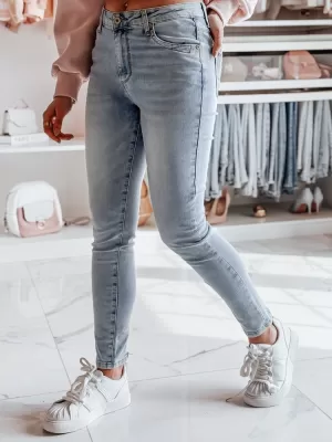 Pantalonii pentru doamne DSTREET ZIPSKINS UY2385 ALBASTRU DESCHIS
