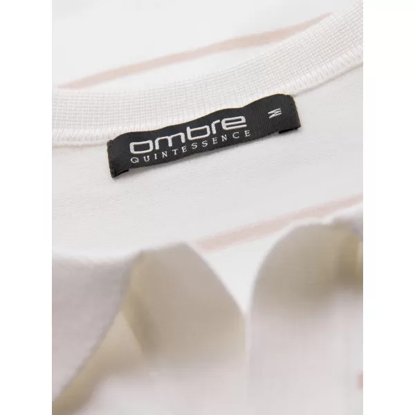  Mens t -thirt cu guler OMBRE OM-POLS-0146 ALB ȘI BEJ 