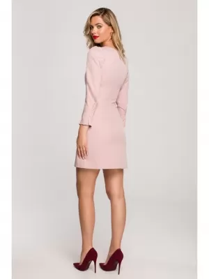 Rochie MAKOVER K148 ROZ CREPONAT