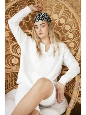Hanorac de dama BEWEAR B225 ECRU