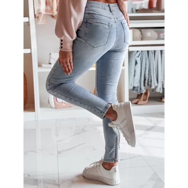  Pantalonii pentru doamne DSTREET ZIPSKINS UY2385 ALBASTRU DESCHIS 