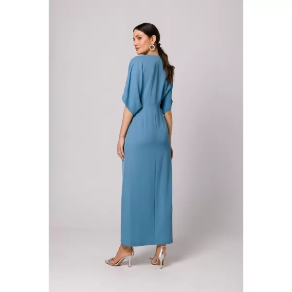  Rochie MAKOVER K163 ALBASTRU CERUL 