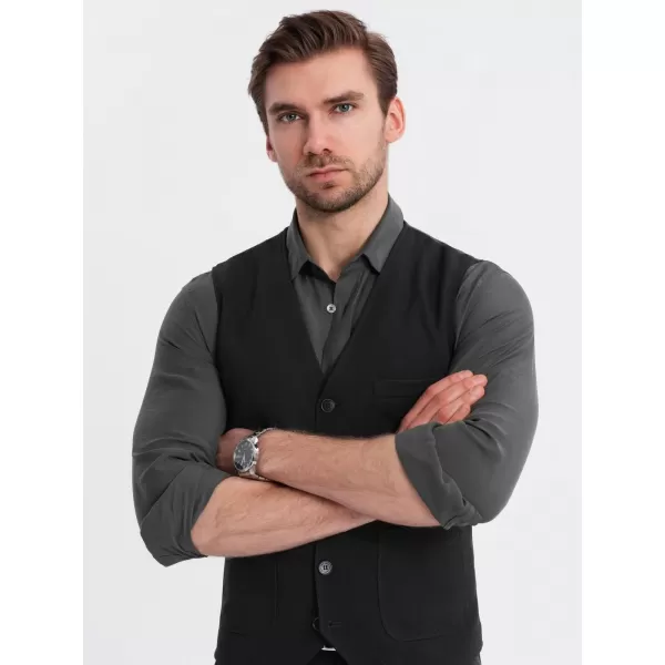  Vestă OMBRE OM-BLZV-0146 NEGRU 