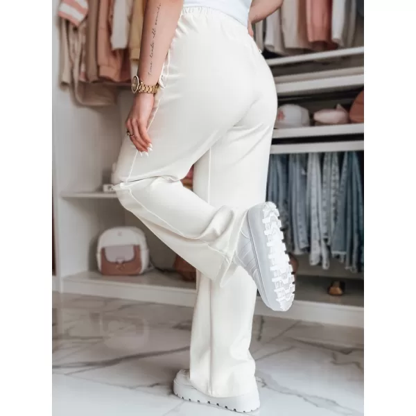  Pantalonii pentru doamne DSTREET DRESSANIK UY2703 ALB 