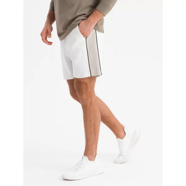  Pantaloni scurți pentru bărbați OMBRE OM-SRSK-0182 ALB RUPT 