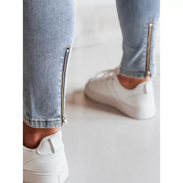  Pantalonii pentru doamne DSTREET ZIPSKINS UY2385 ALBASTRU DESCHIS 