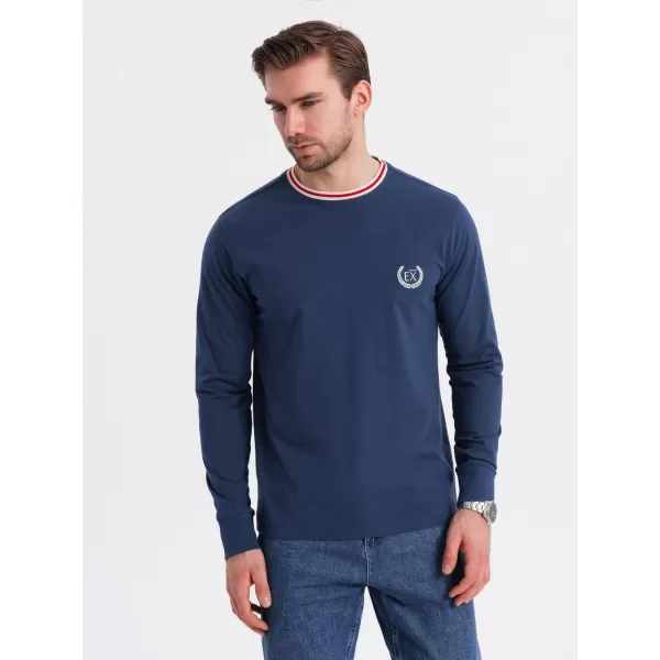  Cămaşă OMBRE OM-LSCL-0128 ALBASTRU ÎNCHIS 