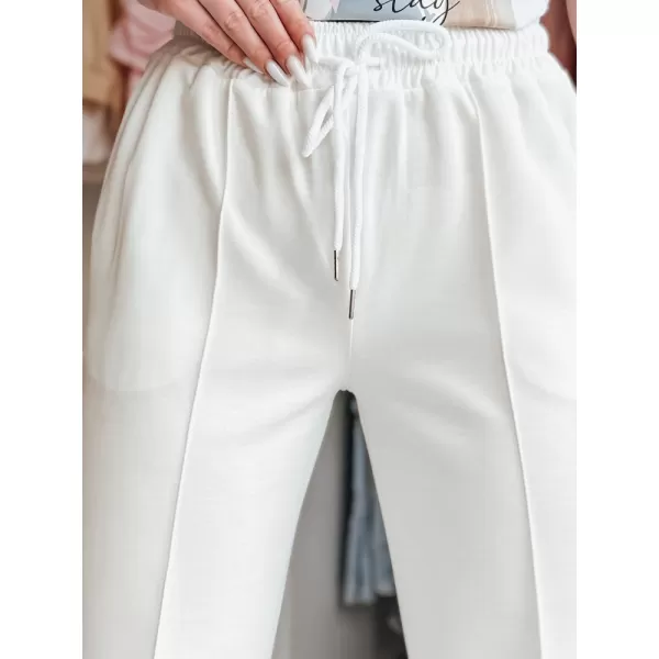  Pantalonii pentru doamne DSTREET DRESSANIK UY2703 ALB 