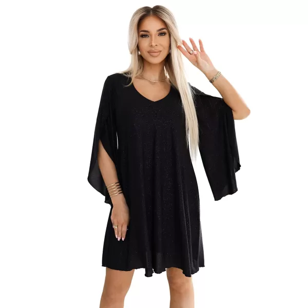  Rochie NUMOCO LIVIA 597-1 NEGRU CU SCLIPICI 