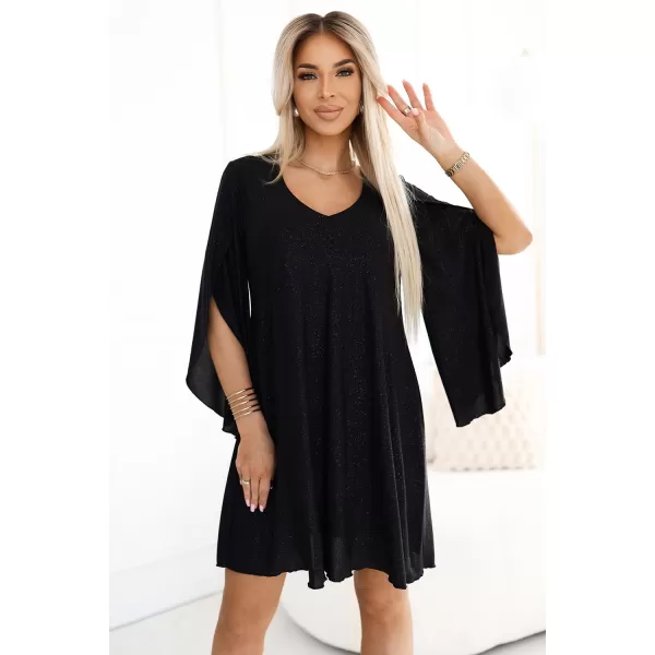  Rochie NUMOCO LIVIA 597-1 NEGRU CU SCLIPICI 