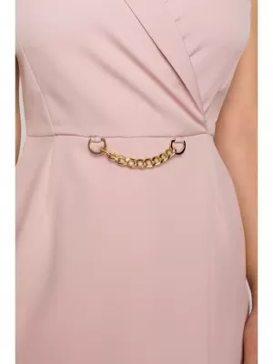 Rochie MAKOVER K149 ROZ CREPONAT